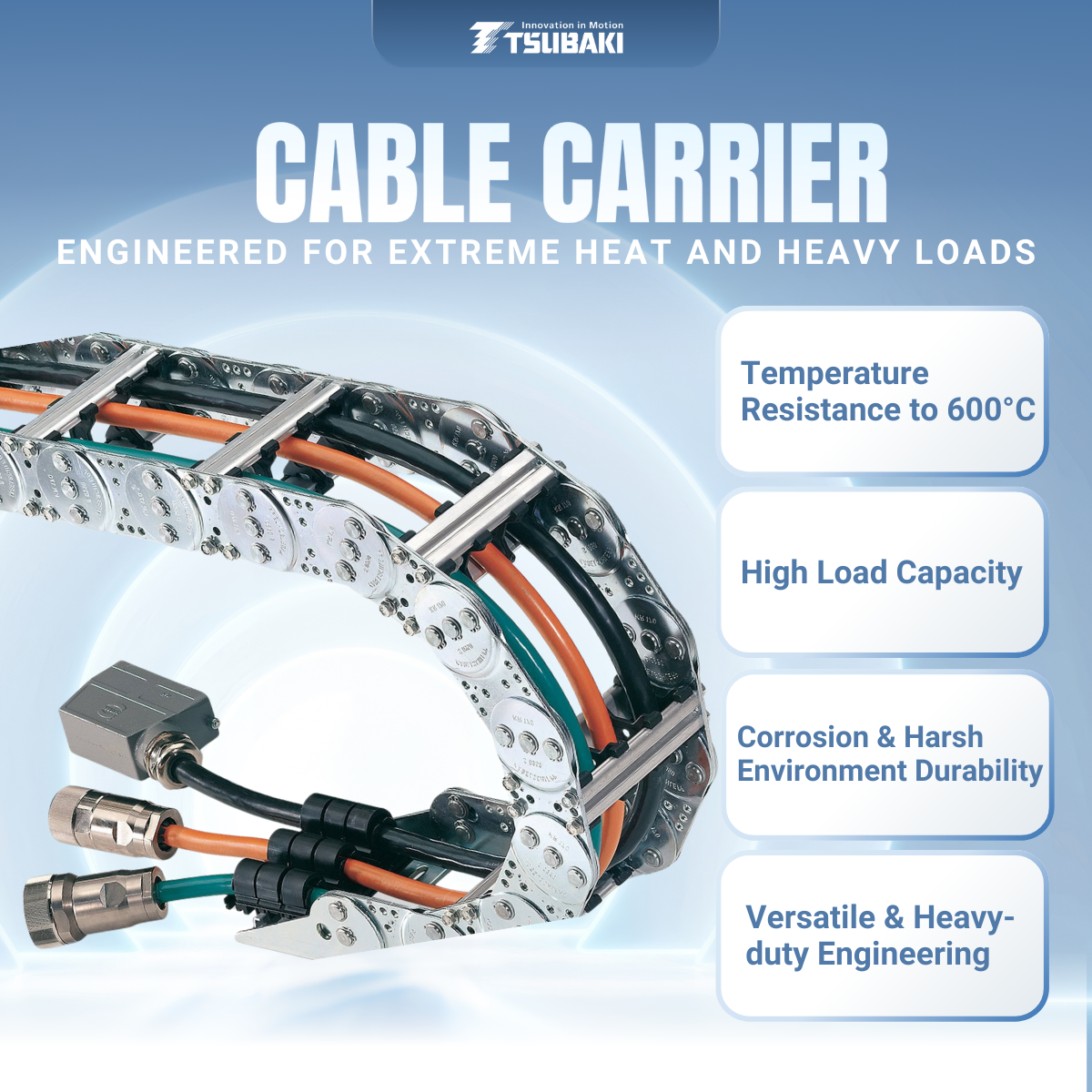 Tsubaki product for Oil and Gas-Cable Carrier